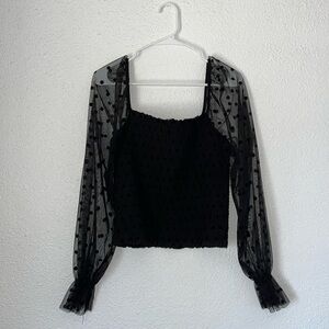 Black Polka Dot Long Sleeve